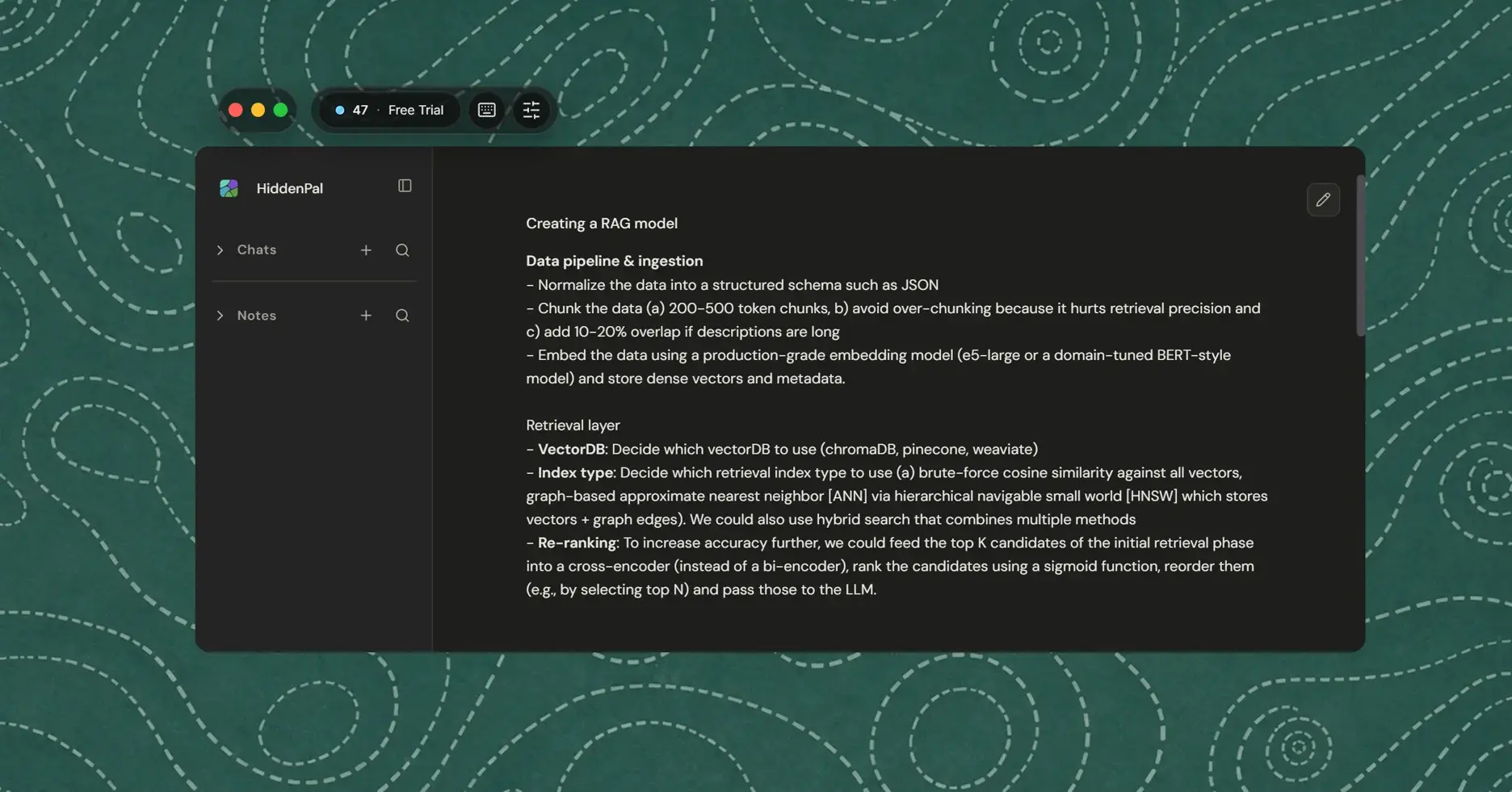 Built-in notes